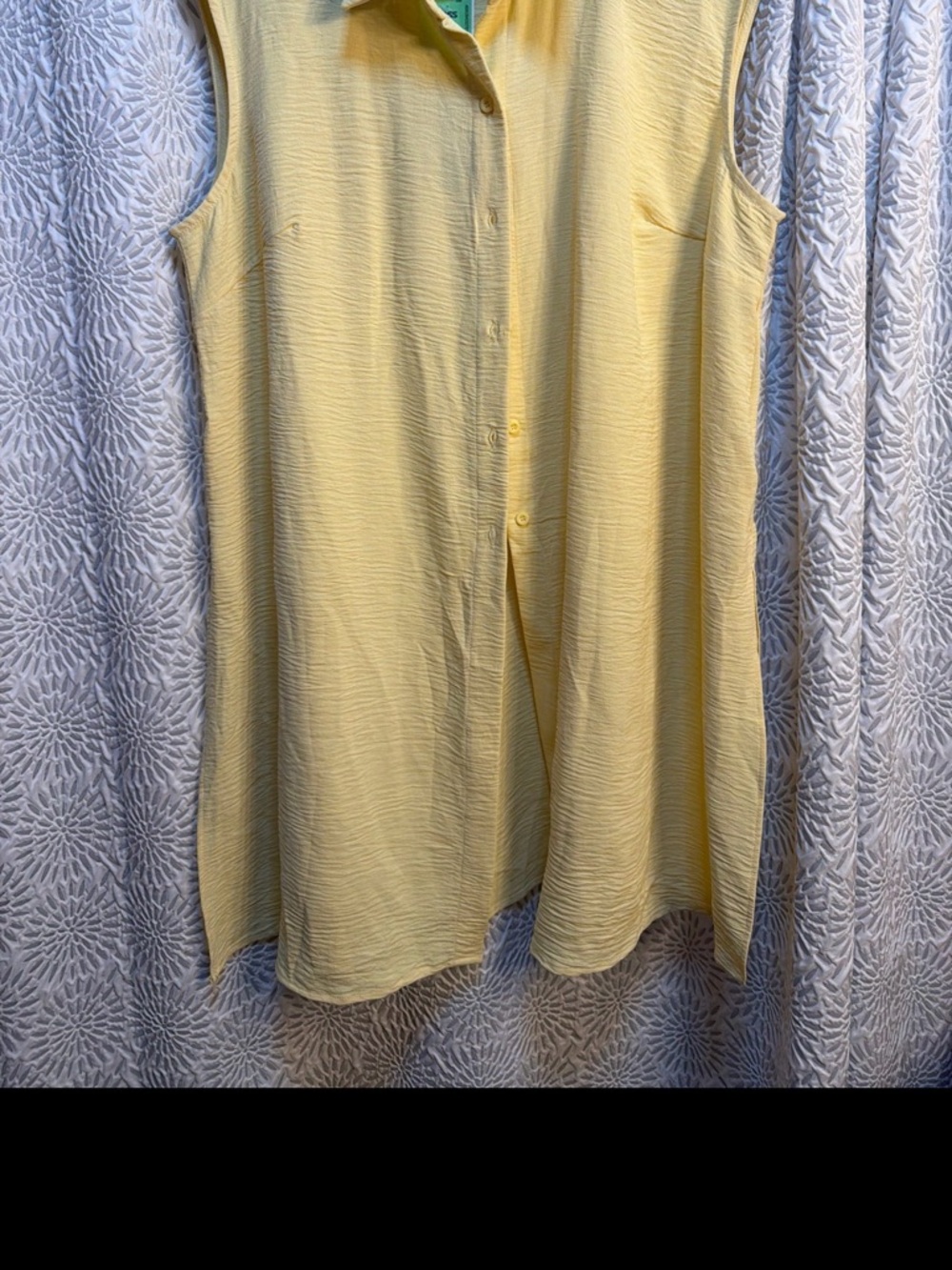 Sleeveless Button-Front Yellow Women's Top